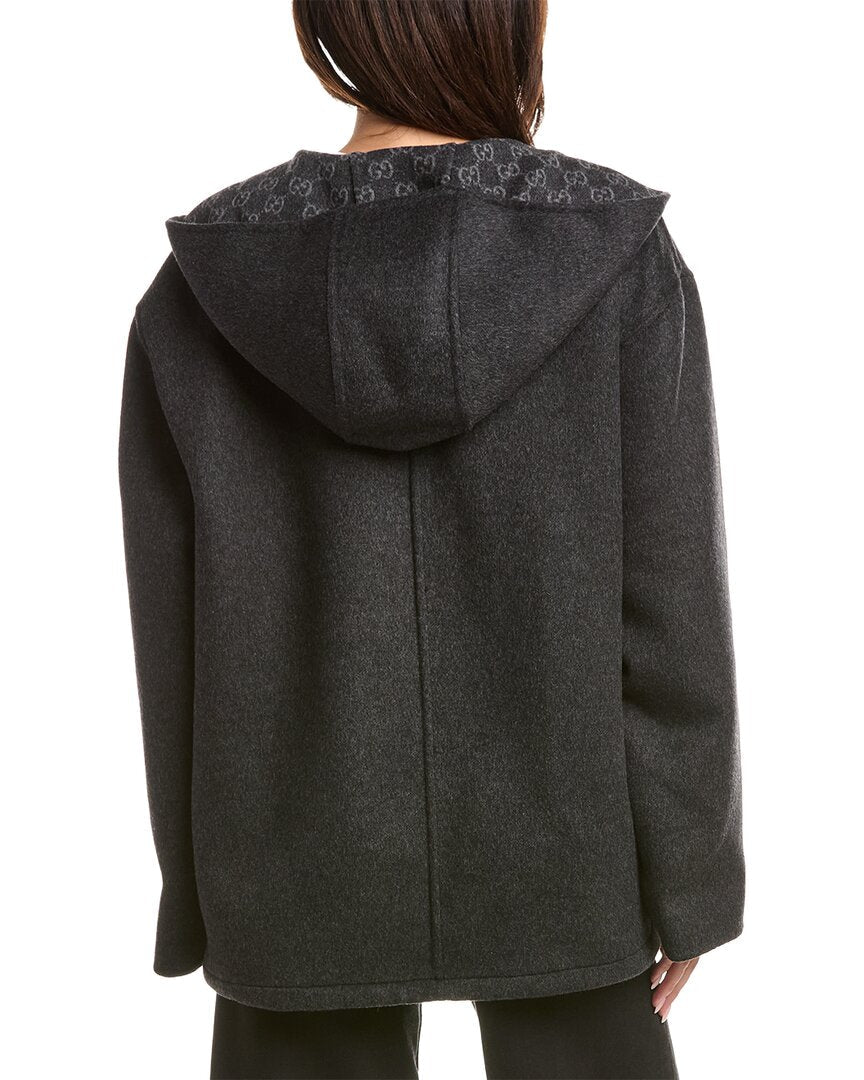 Gucci Caban Gg Double Wool-Blend Coat
