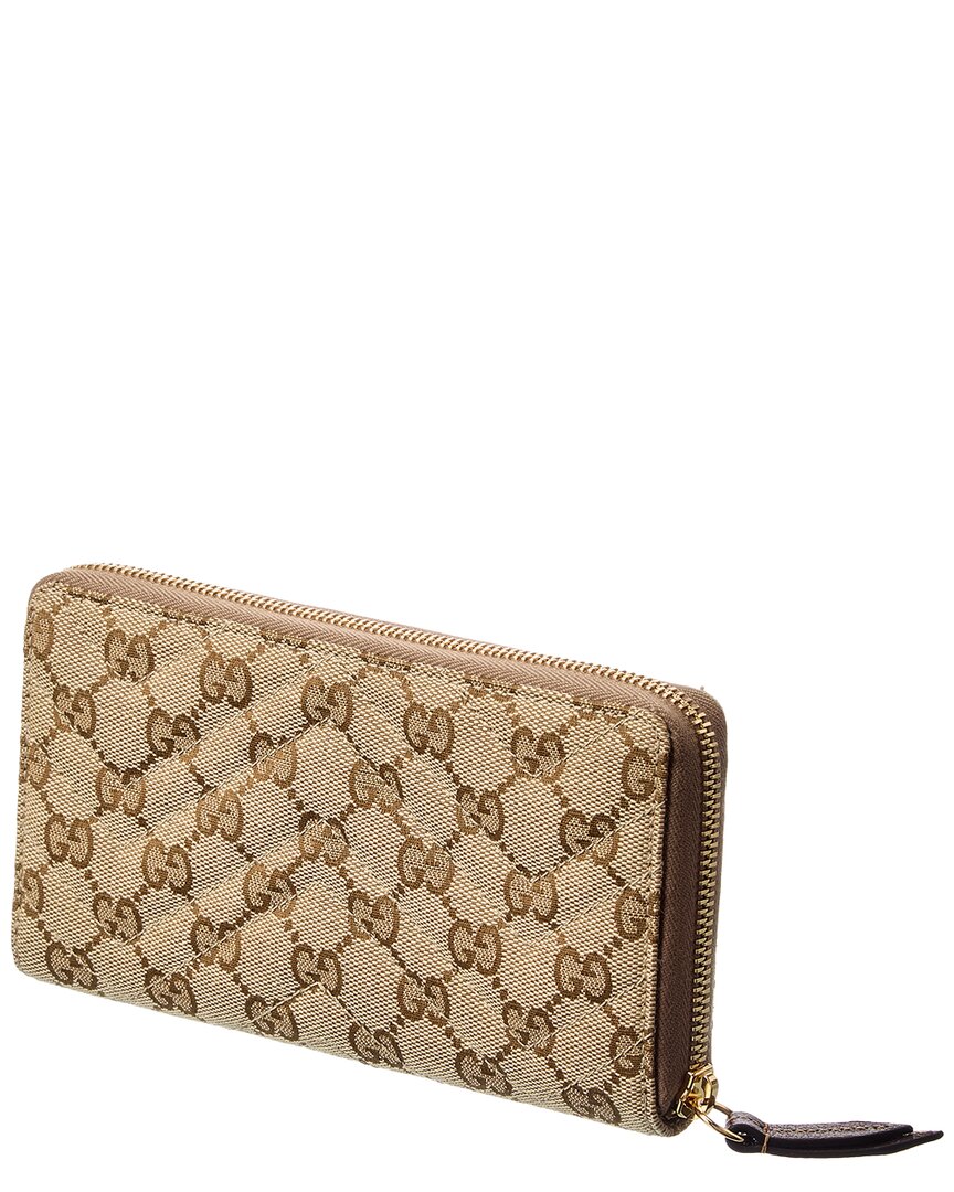 Gucci Gg Marmont Gg Canvas Zip Around Wallet