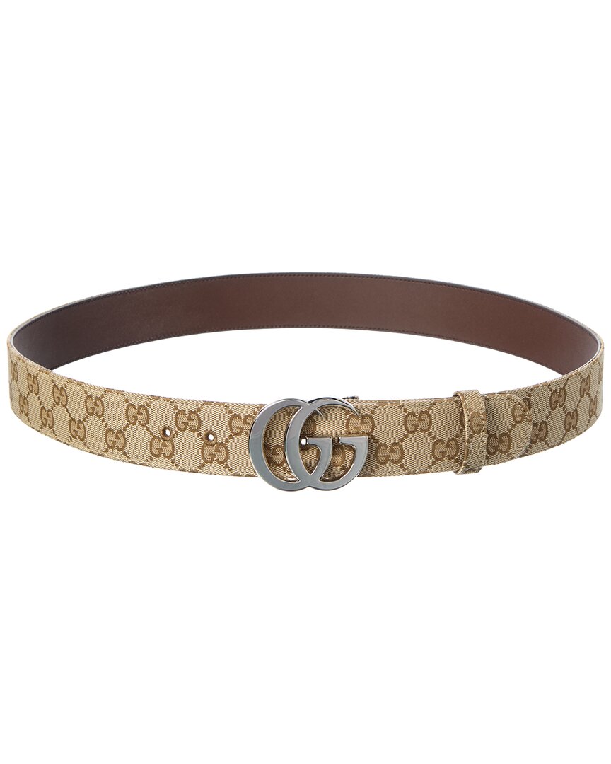 Gucci Gg Marmont Gg Supreme Canvas & Leather Belt