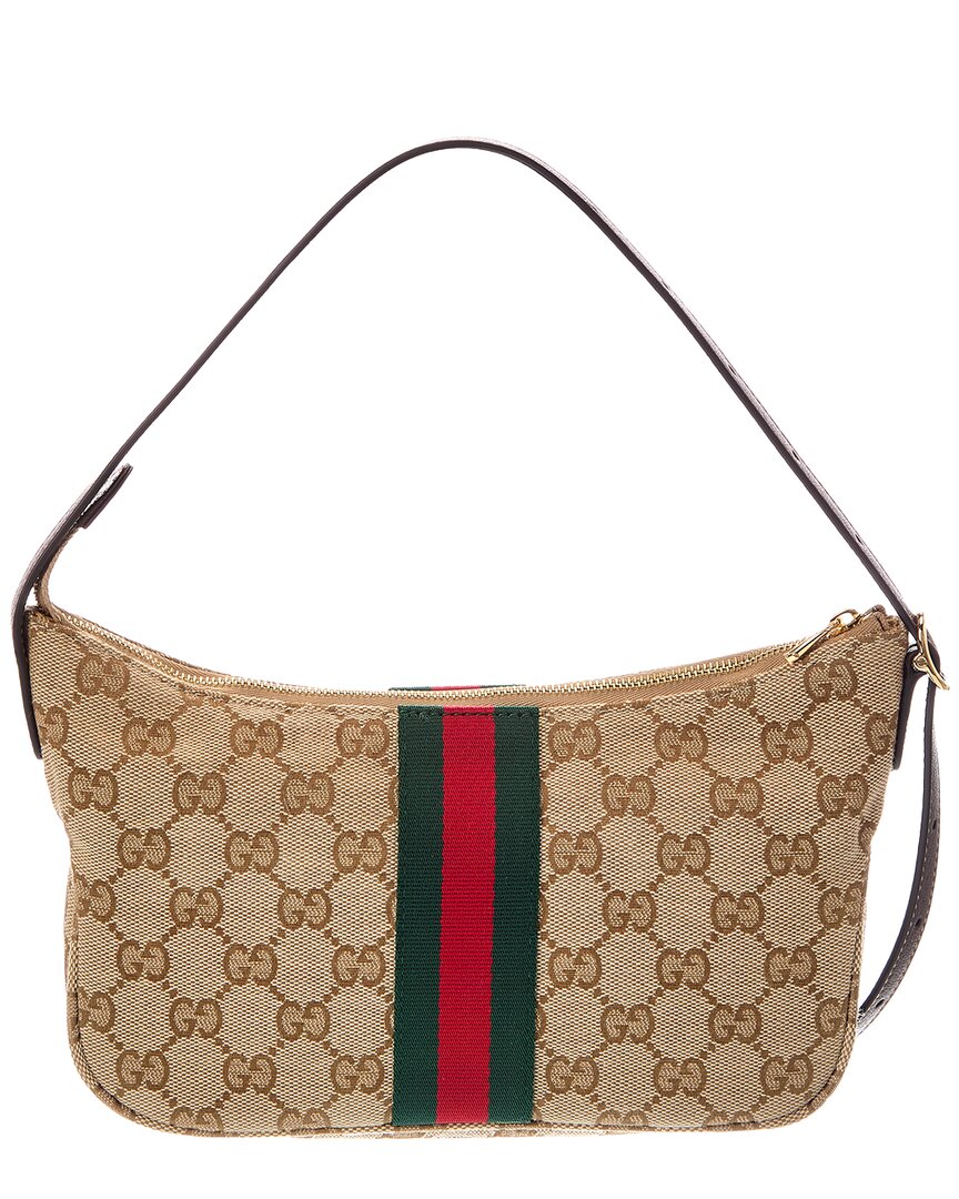Gucci Lunetta Small Gg Supreme Canvas & Leather Shoulder Bag