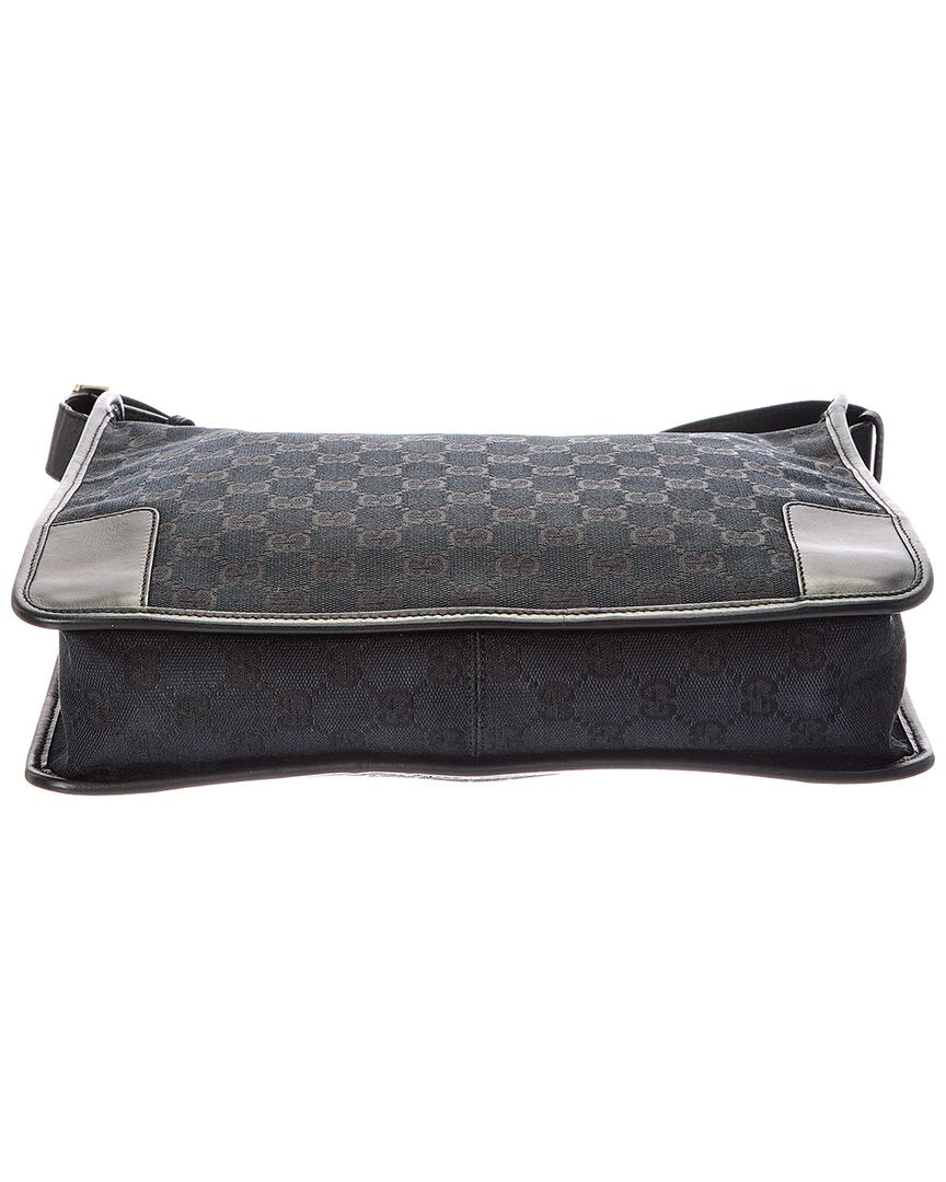 Gucci Black Canvas & Leather Shoulder Bag (Authentic Pre-Loved)