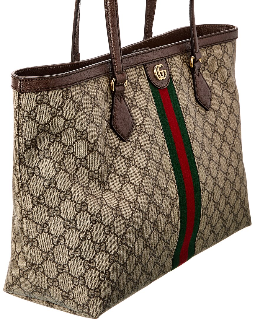 Gucci Ophidia Medium Gg Supreme Canvas & Leather Tote