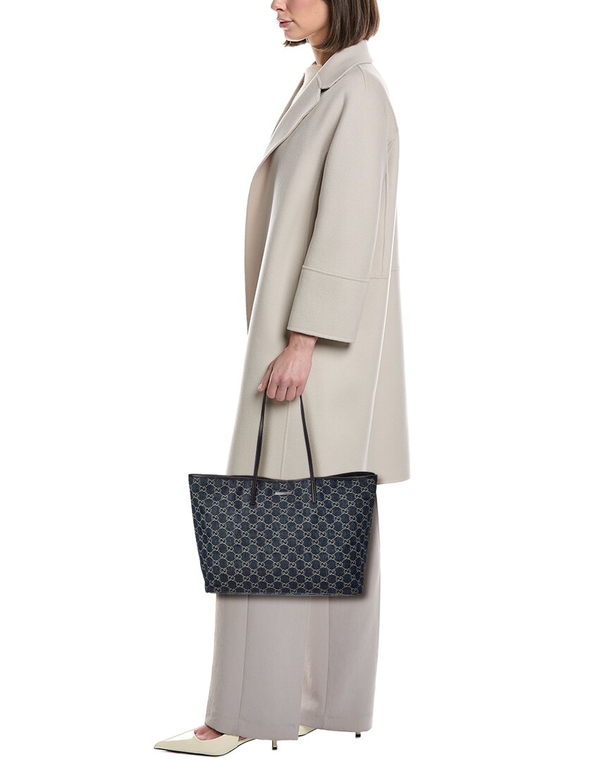 Gucci Tribeca Large Gg Denim & Leather Tote