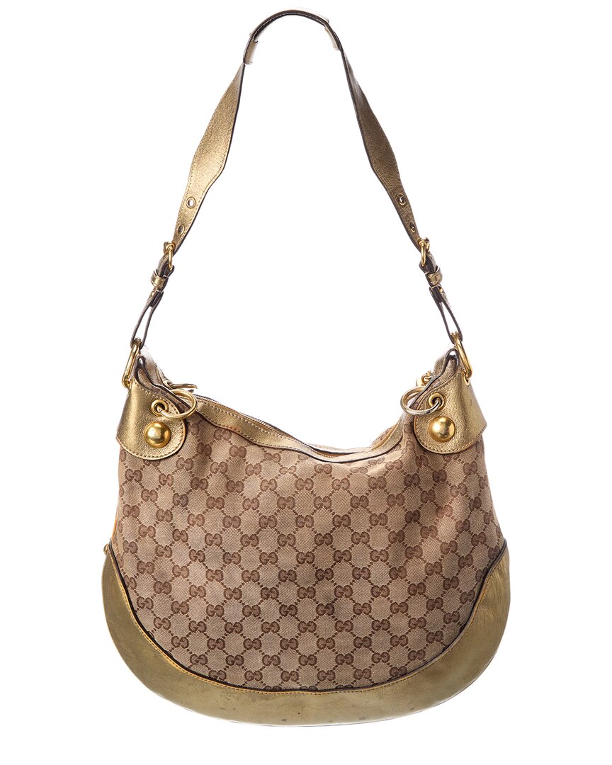 Pre-Owned Gucci Dark Brown Monogram Canvas Tote (Authentic Pre-Loved)