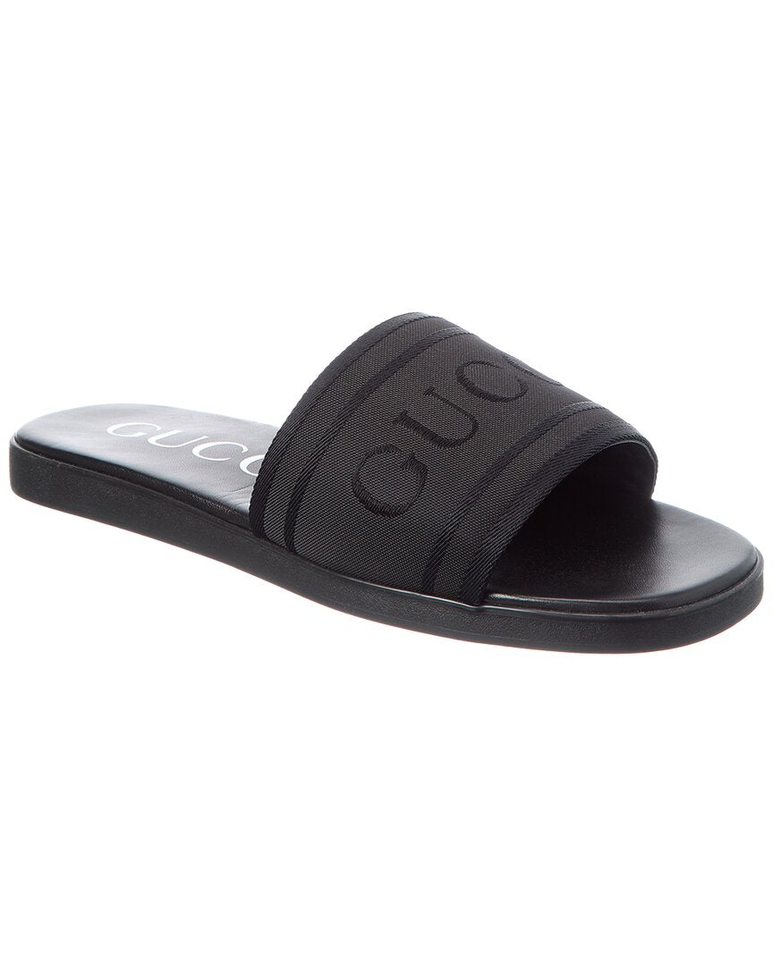 Gucci Tonal Leather Flat Sandal
