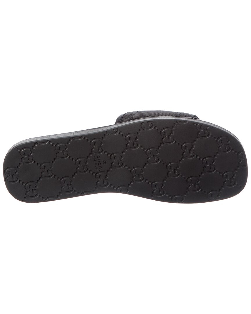 Gucci Tonal Leather Flat Sandal
