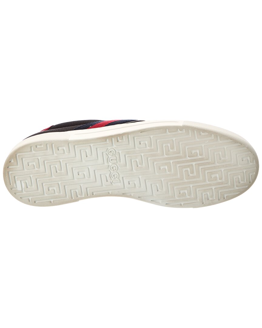 Gucci Tweed & Leather Slip-On Sneaker