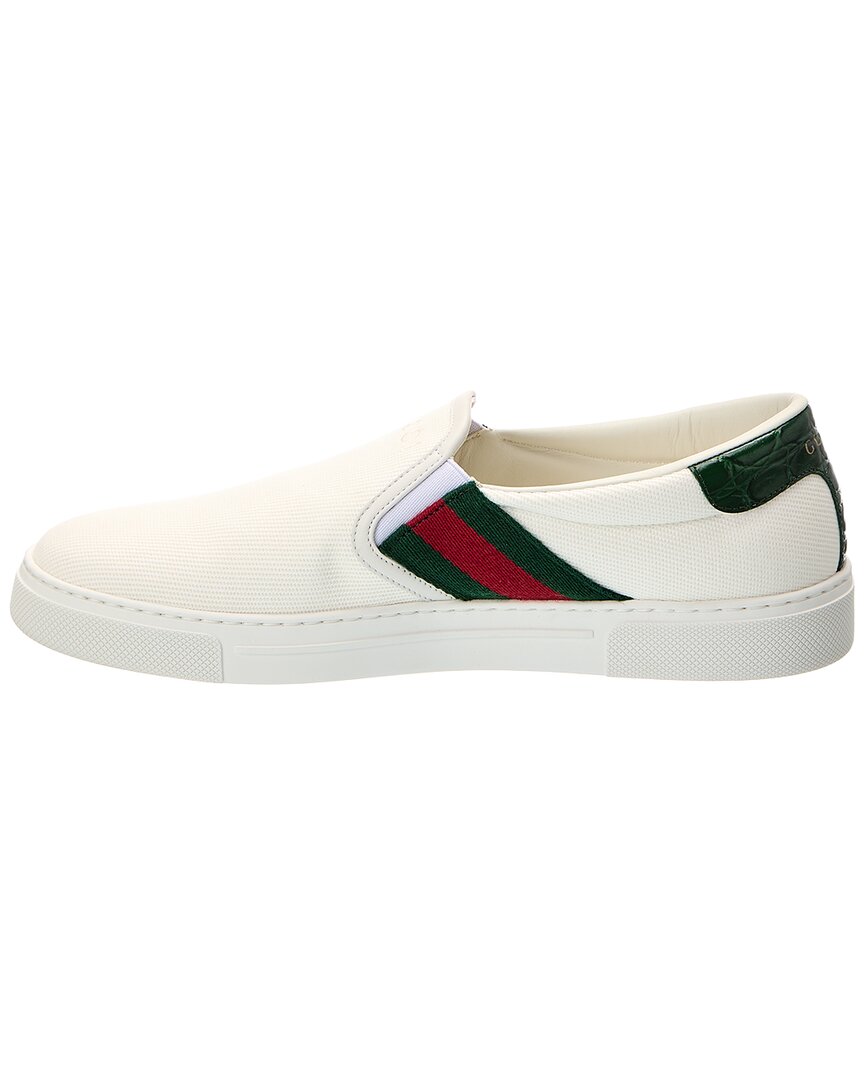 Gucci Tweed & Leather Slip-On Sneaker