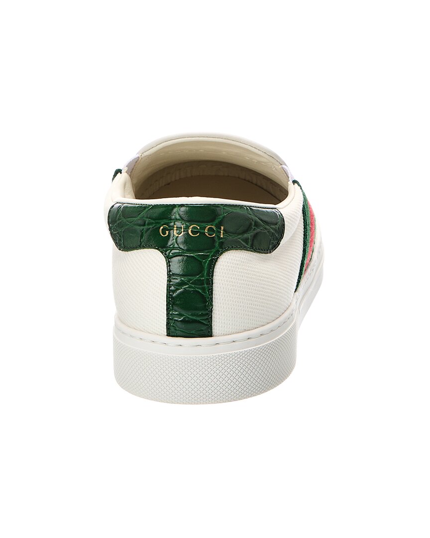 Gucci Tweed & Leather Slip-On Sneaker