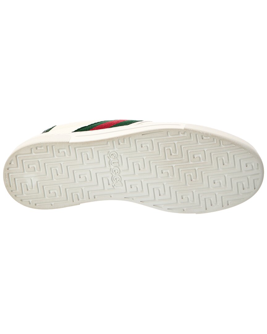 Gucci Tweed & Leather Slip-On Sneaker
