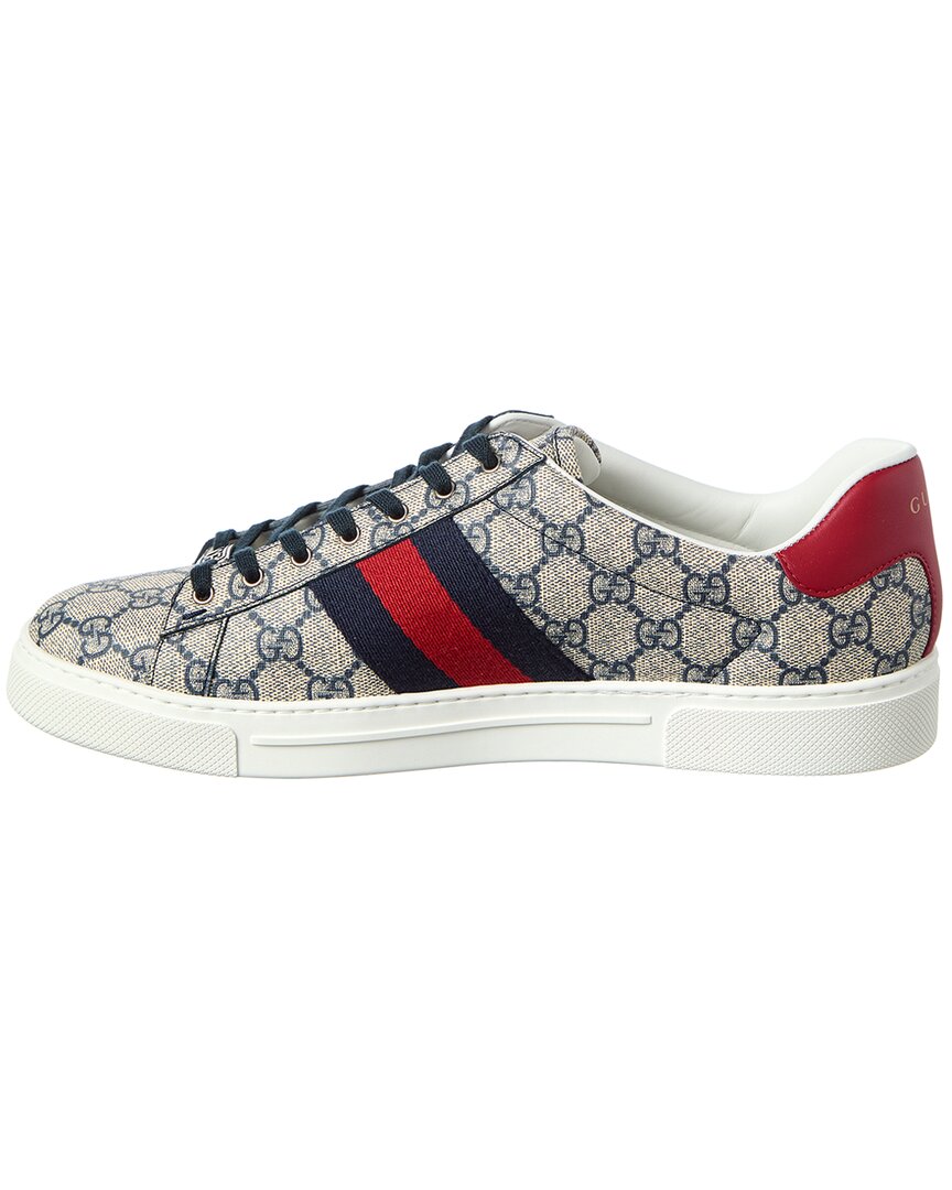 Gucci Ace Web Gg Supreme Canvas & Leather Sneaker