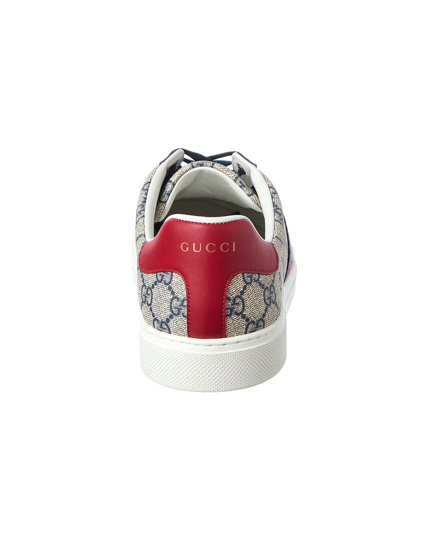 Gucci Ace Web Gg Supreme Canvas & Leather Sneaker
