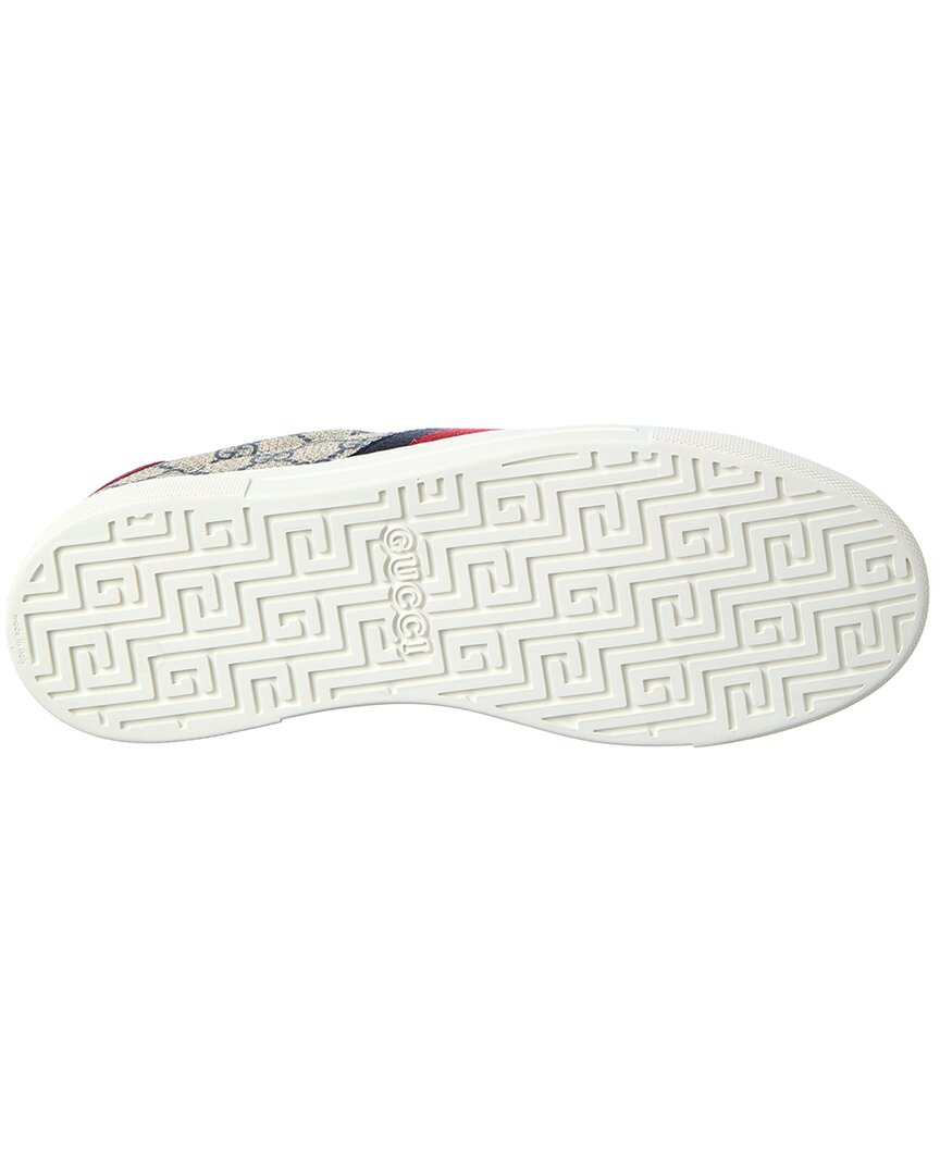 Gucci Ace Web Gg Supreme Canvas & Leather Sneaker