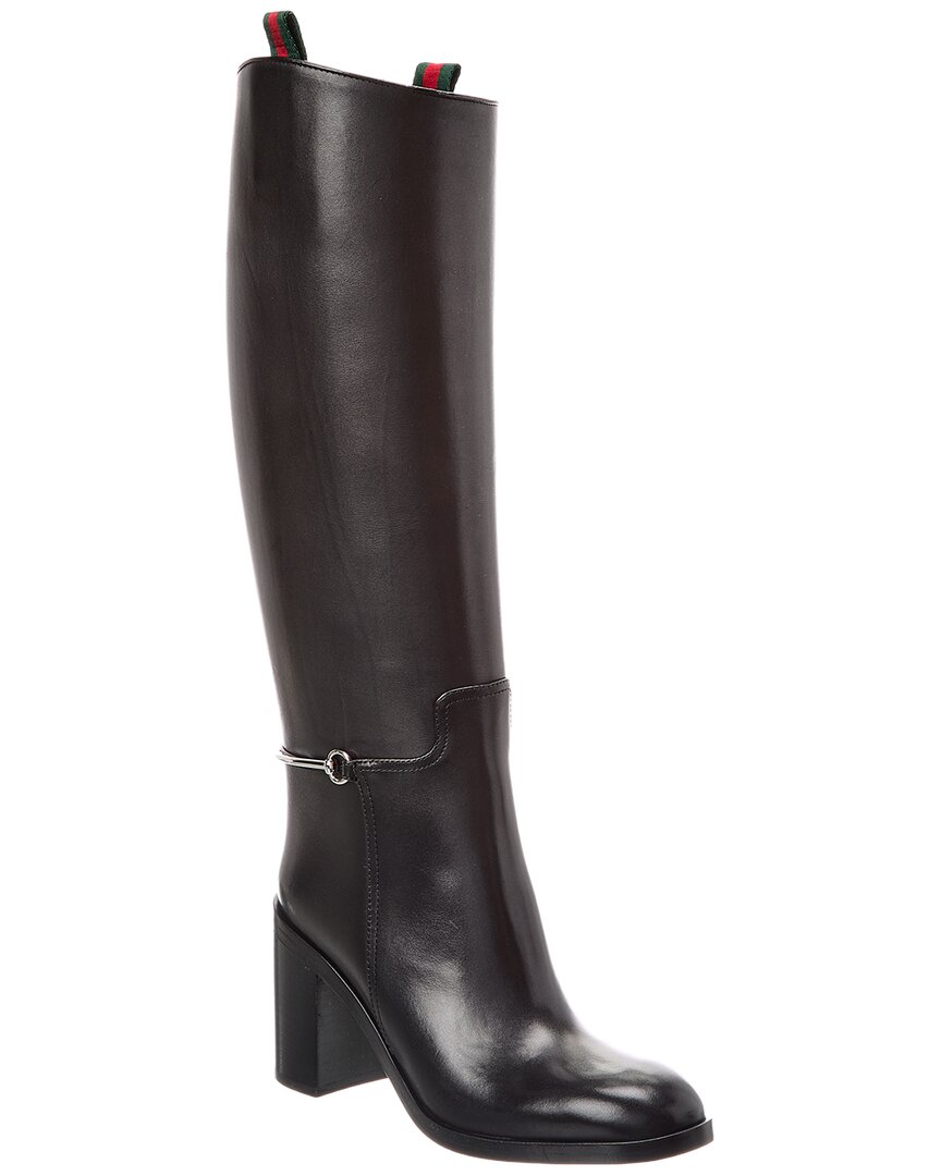 Gucci Horsebit Leather Knee-High Boot
