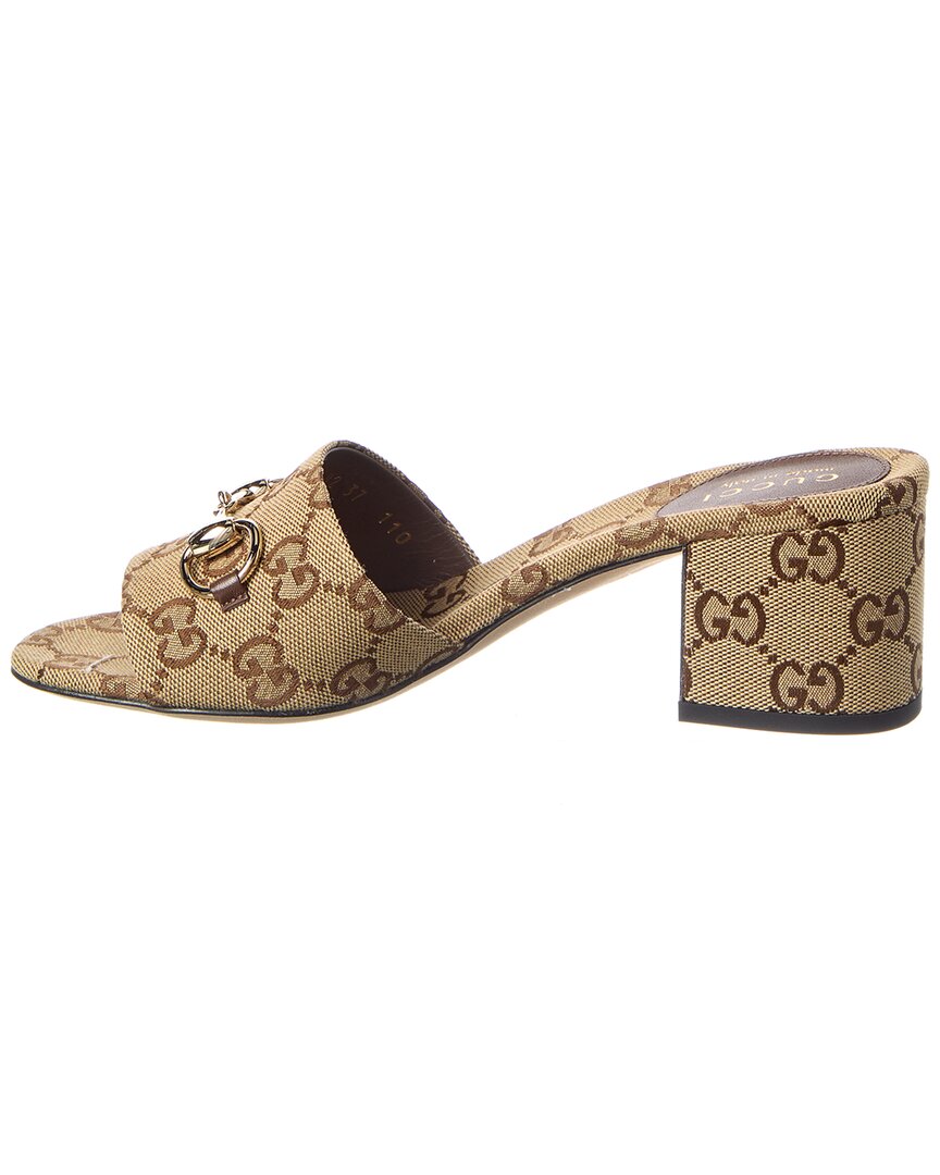 Gucci Horsebit Gg Canvas Sandal