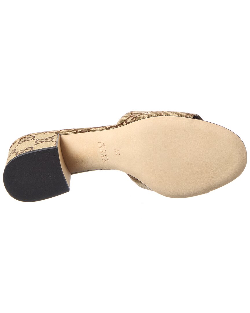 Gucci Horsebit Gg Canvas Sandal