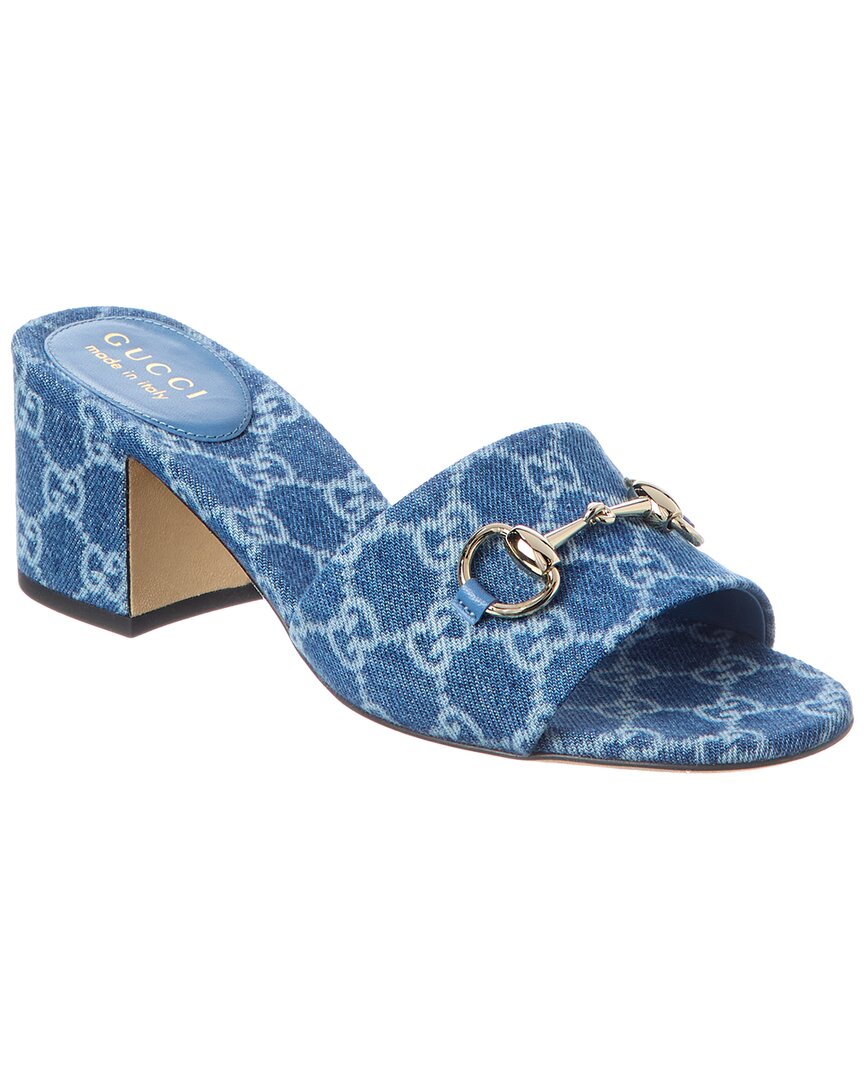 Gucci Horsebit Denim Sandal