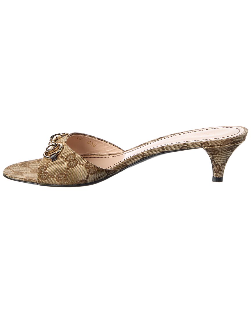 Gucci Horsebit Canvas & Leather Sandal
