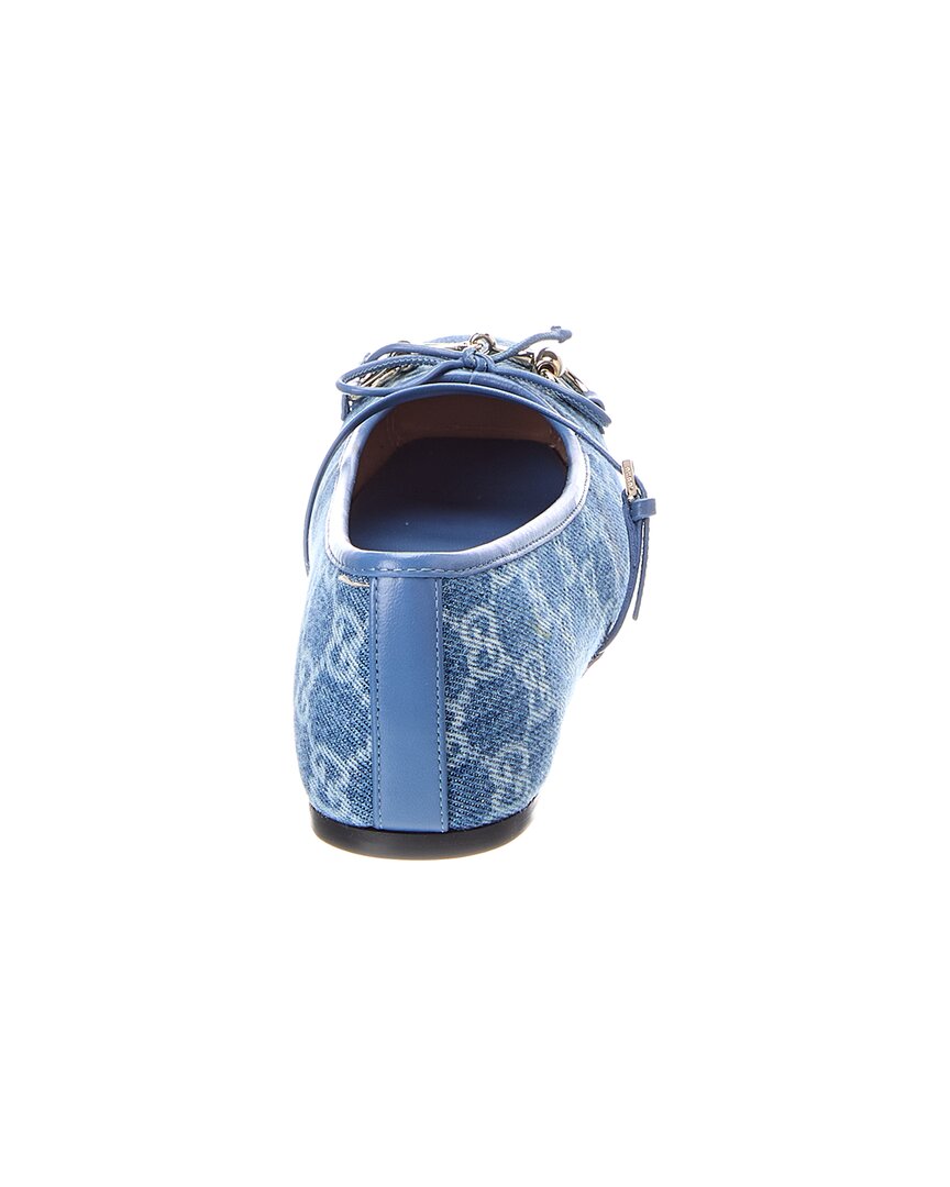 Gucci Horsebit Denim Ballet Flat