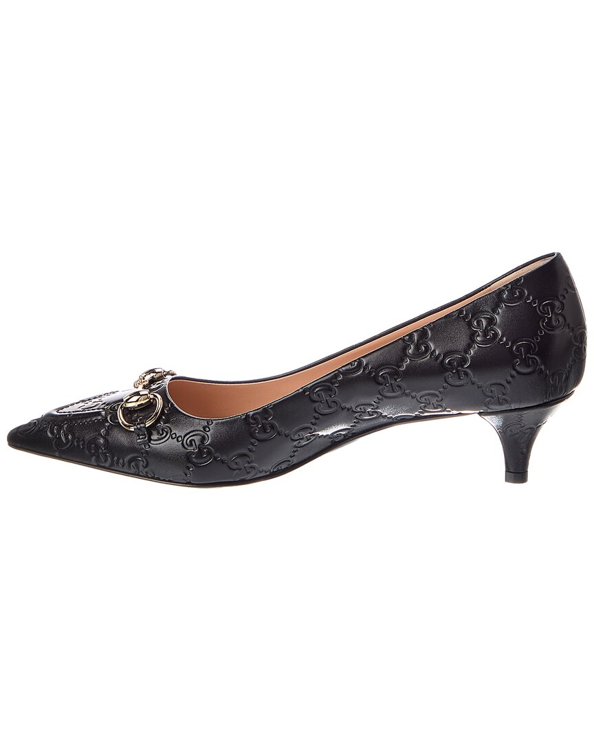 Gucci Gg 50Mm Horsebit Leather Pump