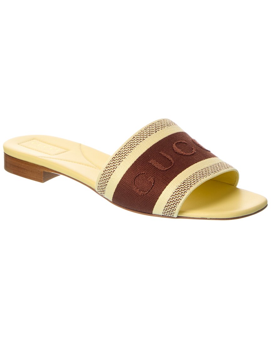Gucci Web Canvas & Leather Sandal