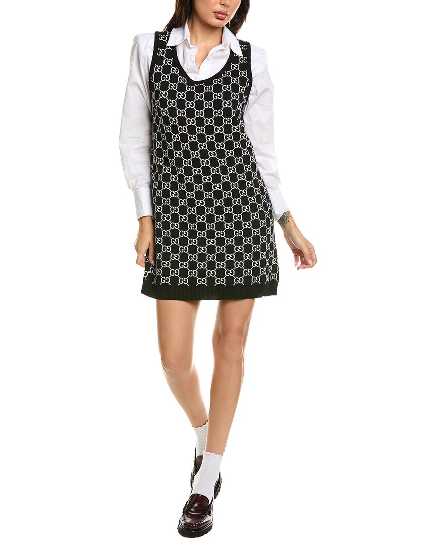 Gucci Woven Wool-Blend Mini Dress