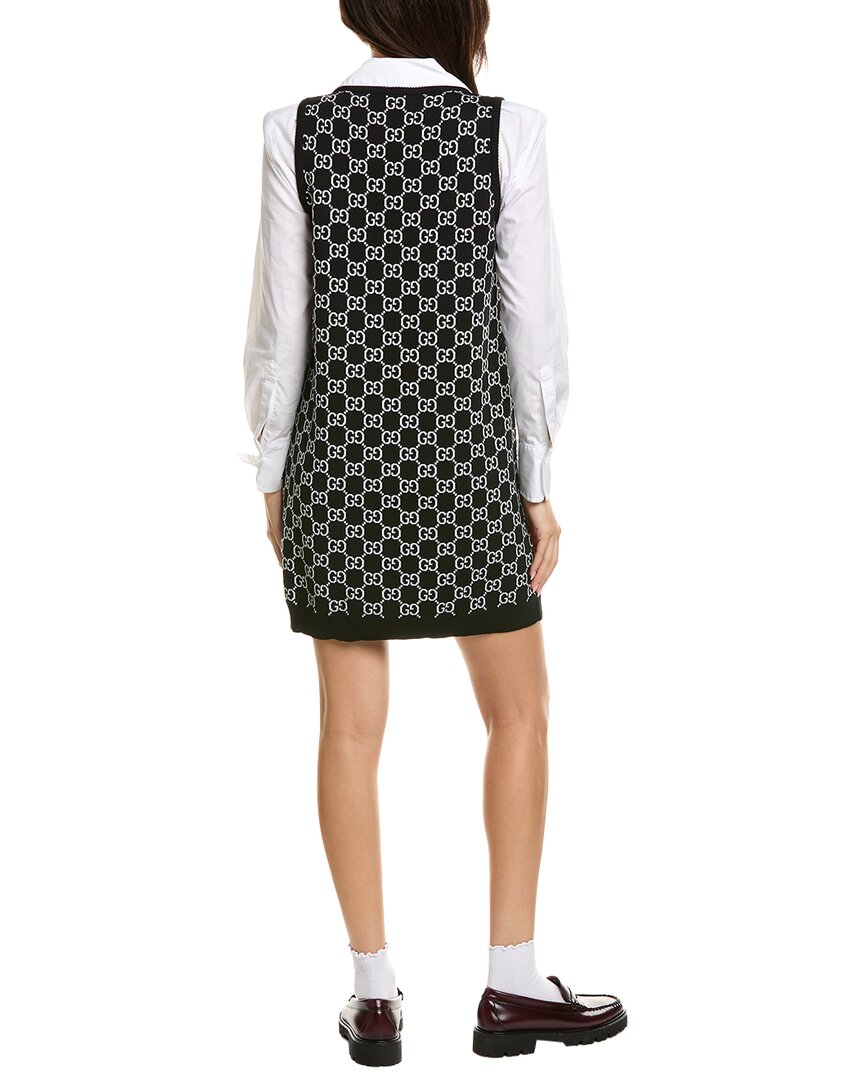 Gucci Woven Wool-Blend Mini Dress