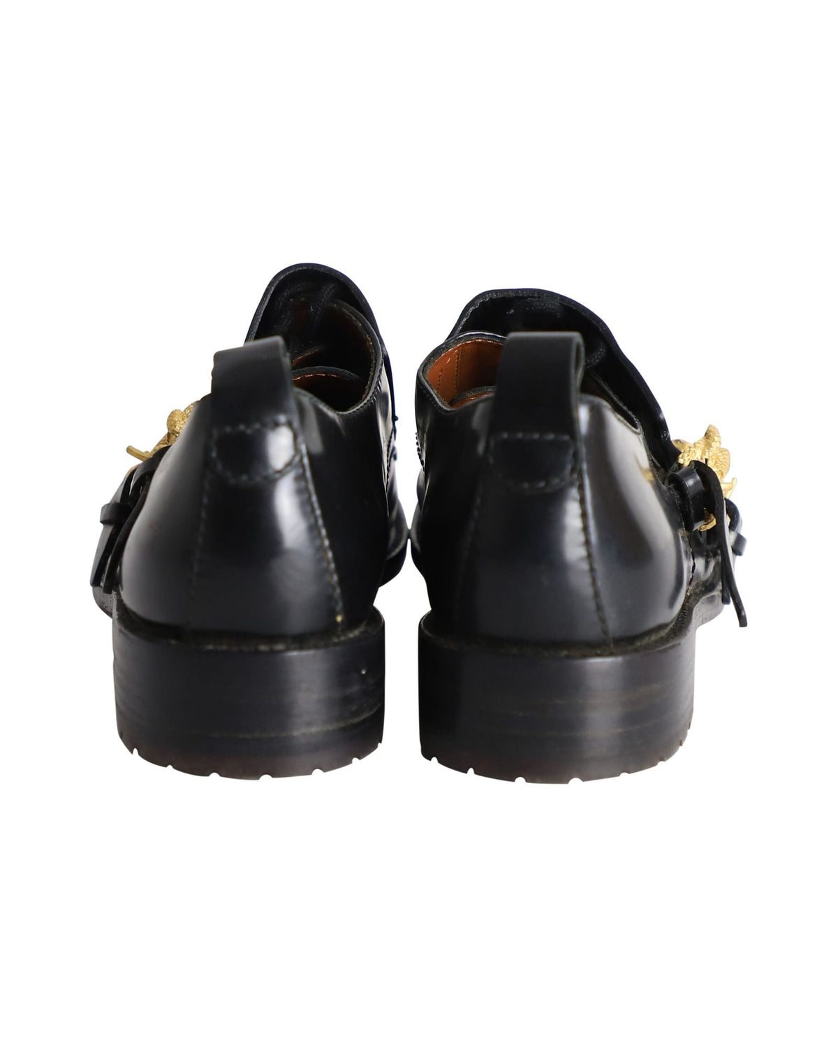 Valentino Serpentine Monk Shoes in Black Leather