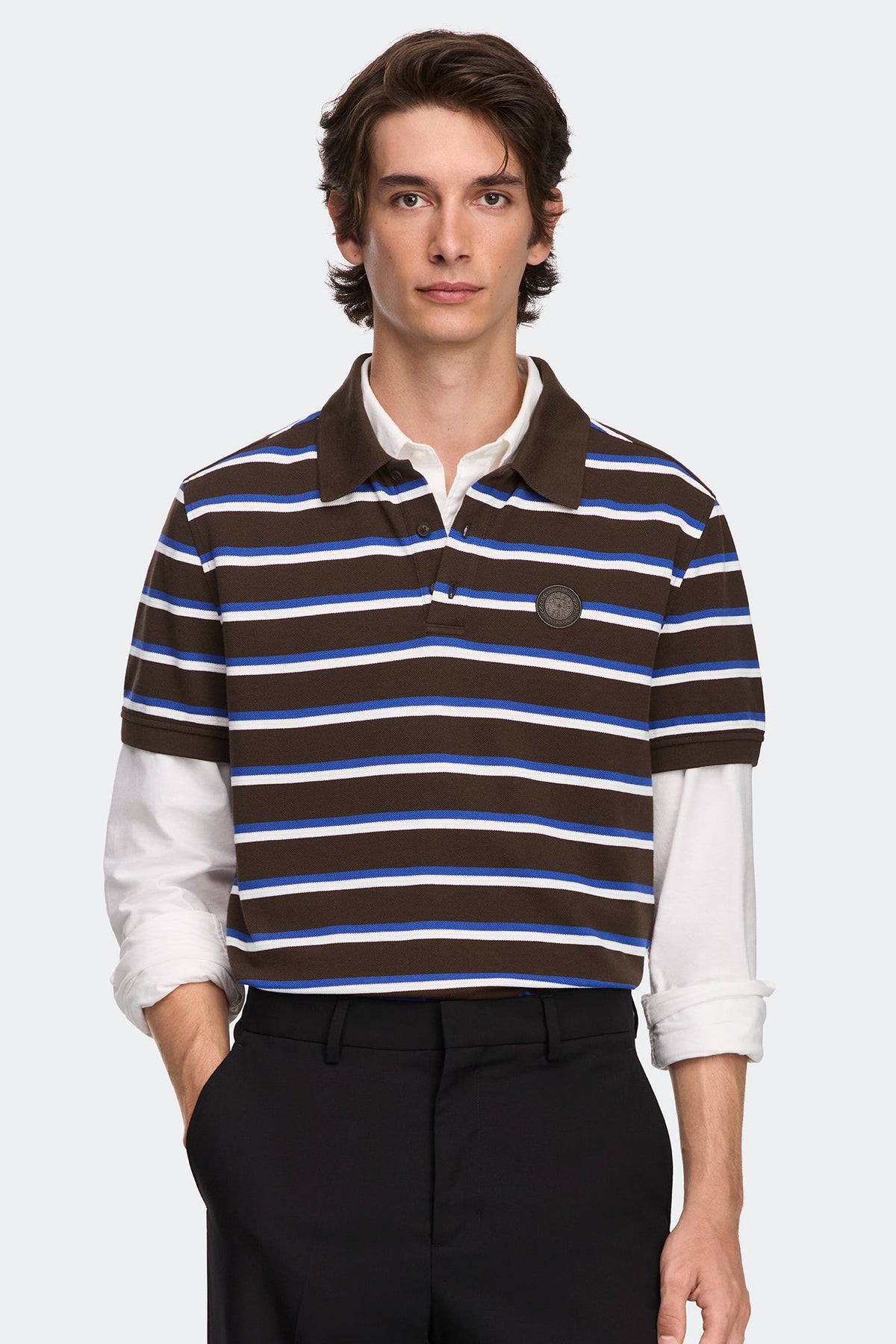 Beckley 条纹同色调圆盘 Polo 衫