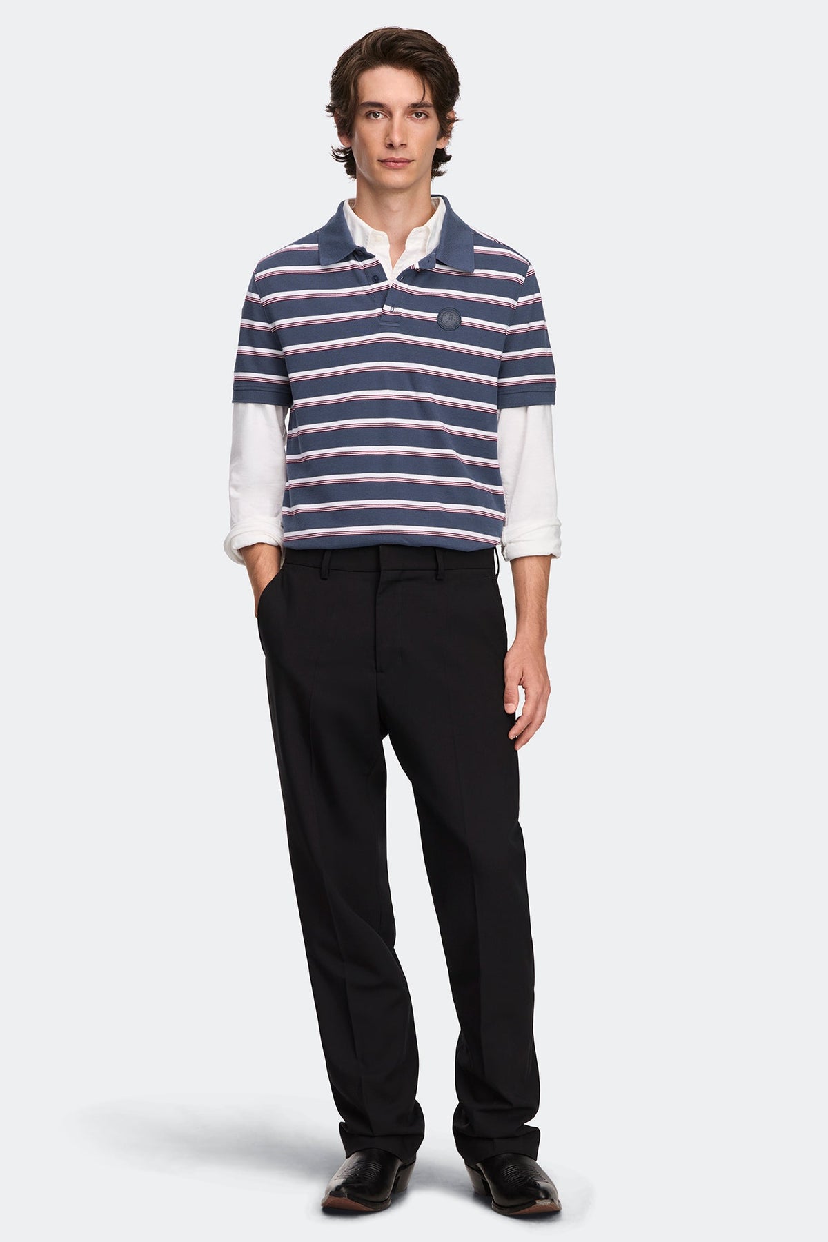 Beckley 条纹同色调圆盘 Polo 衫