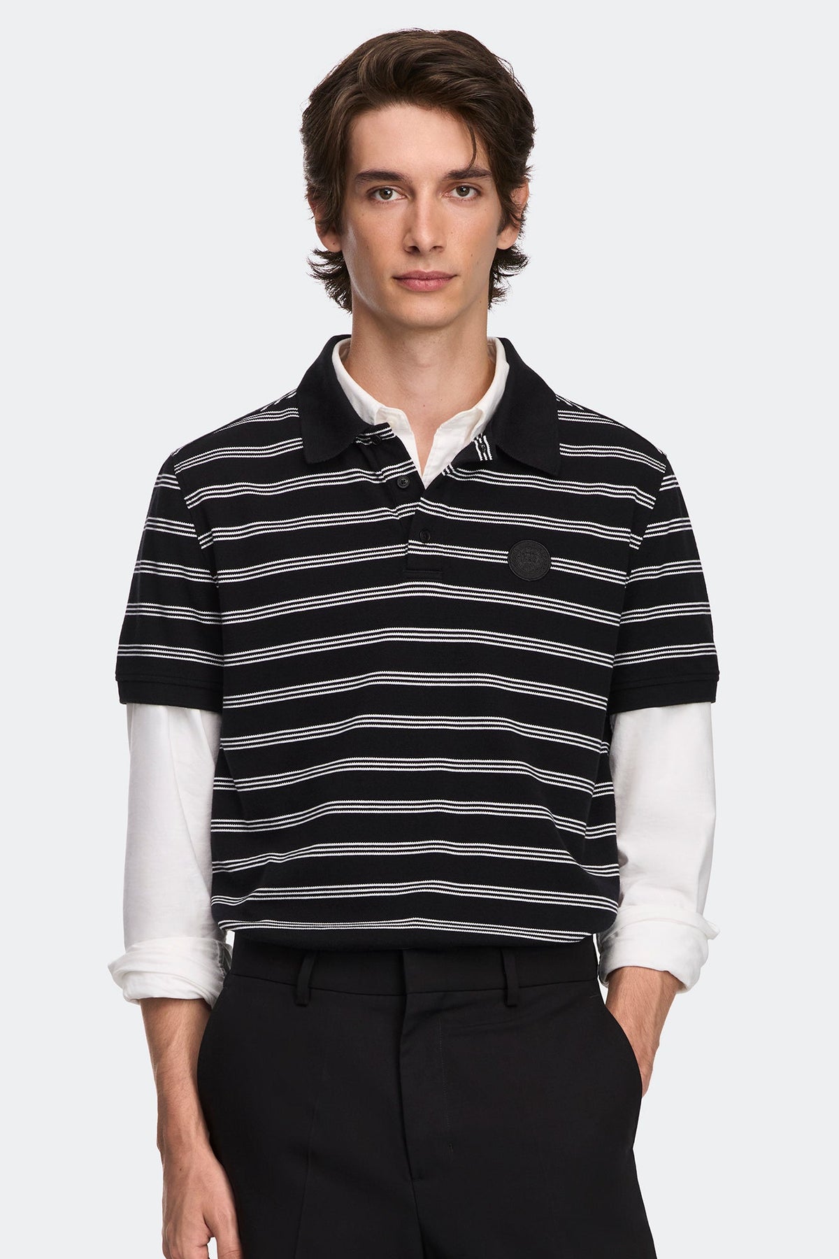 Beckley 条纹同色调圆盘 Polo 衫