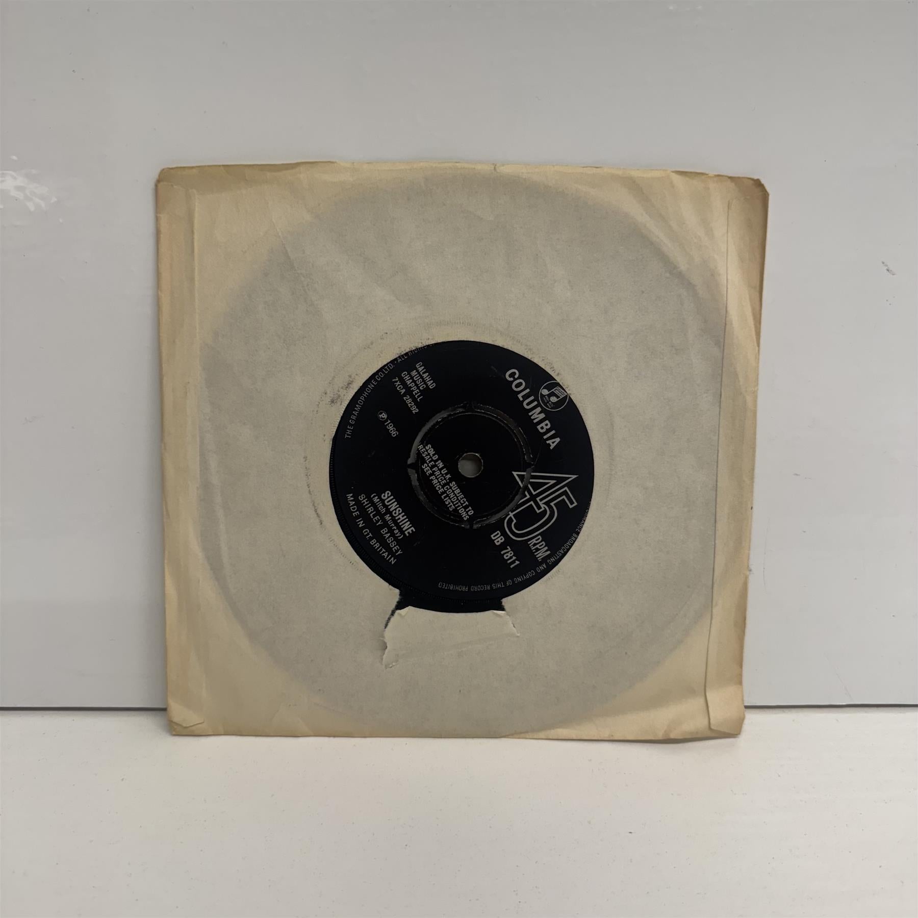 The Liquidator - Shirley Bassey 7" Vinyl Single