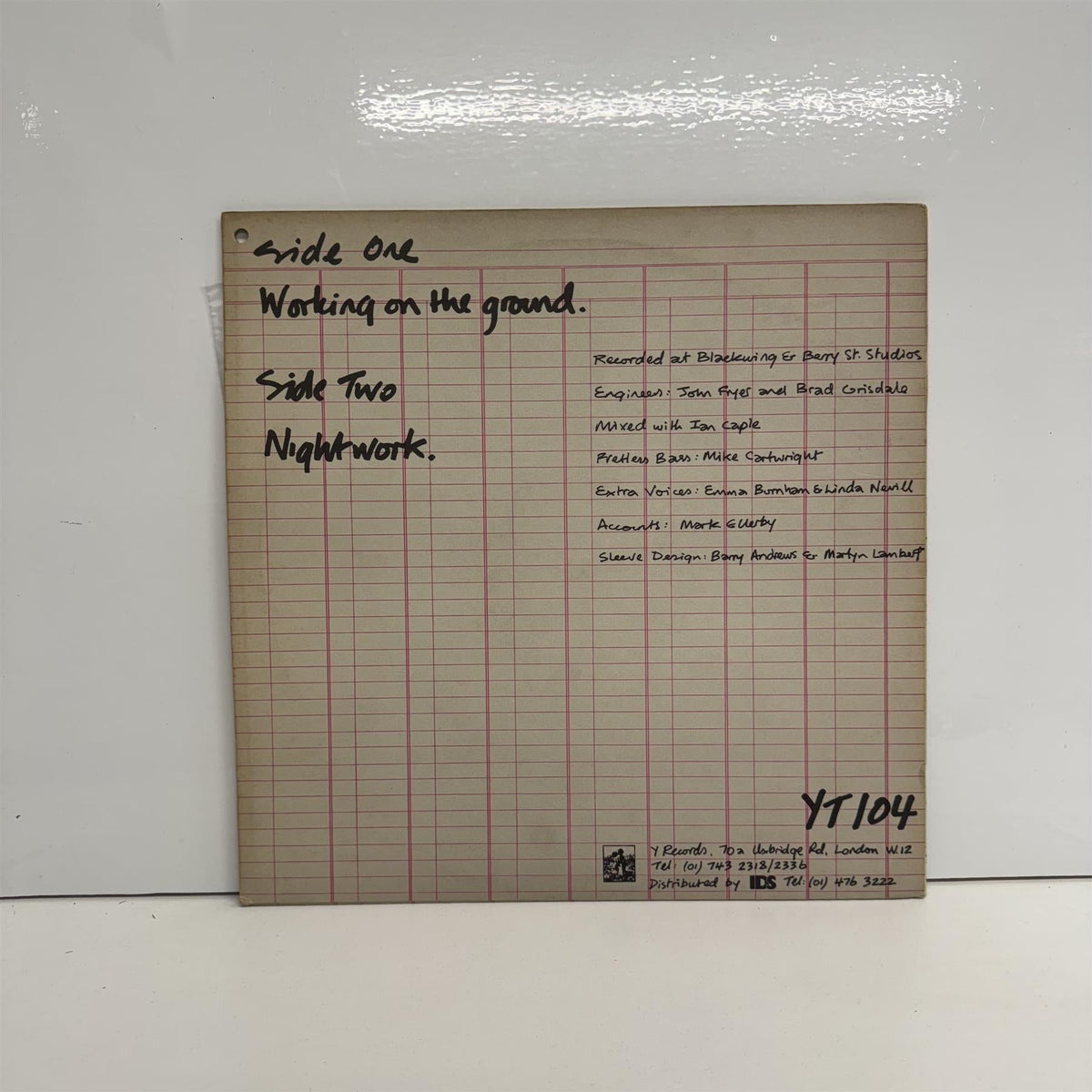 Shriekback - Working On The Ground 12" Vinyl Single