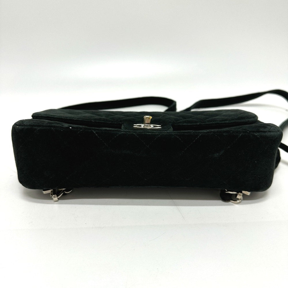 Vintage Classic Flap Backpack Quilted Velvet Medium