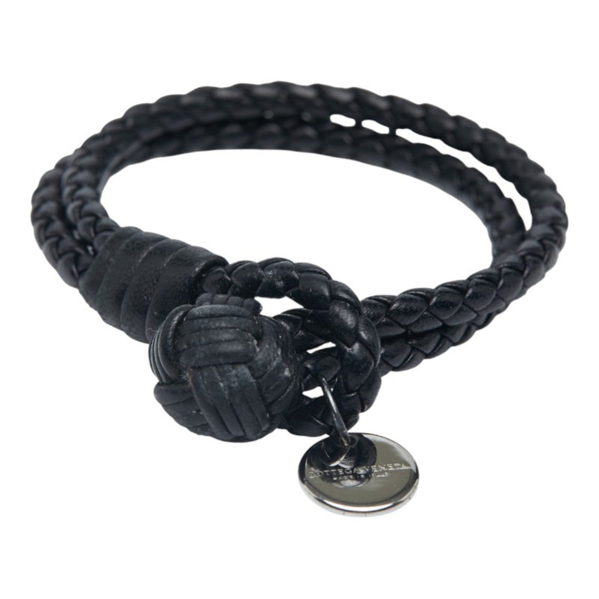 Intrecciato Bracelet Leather and Sterling Silver