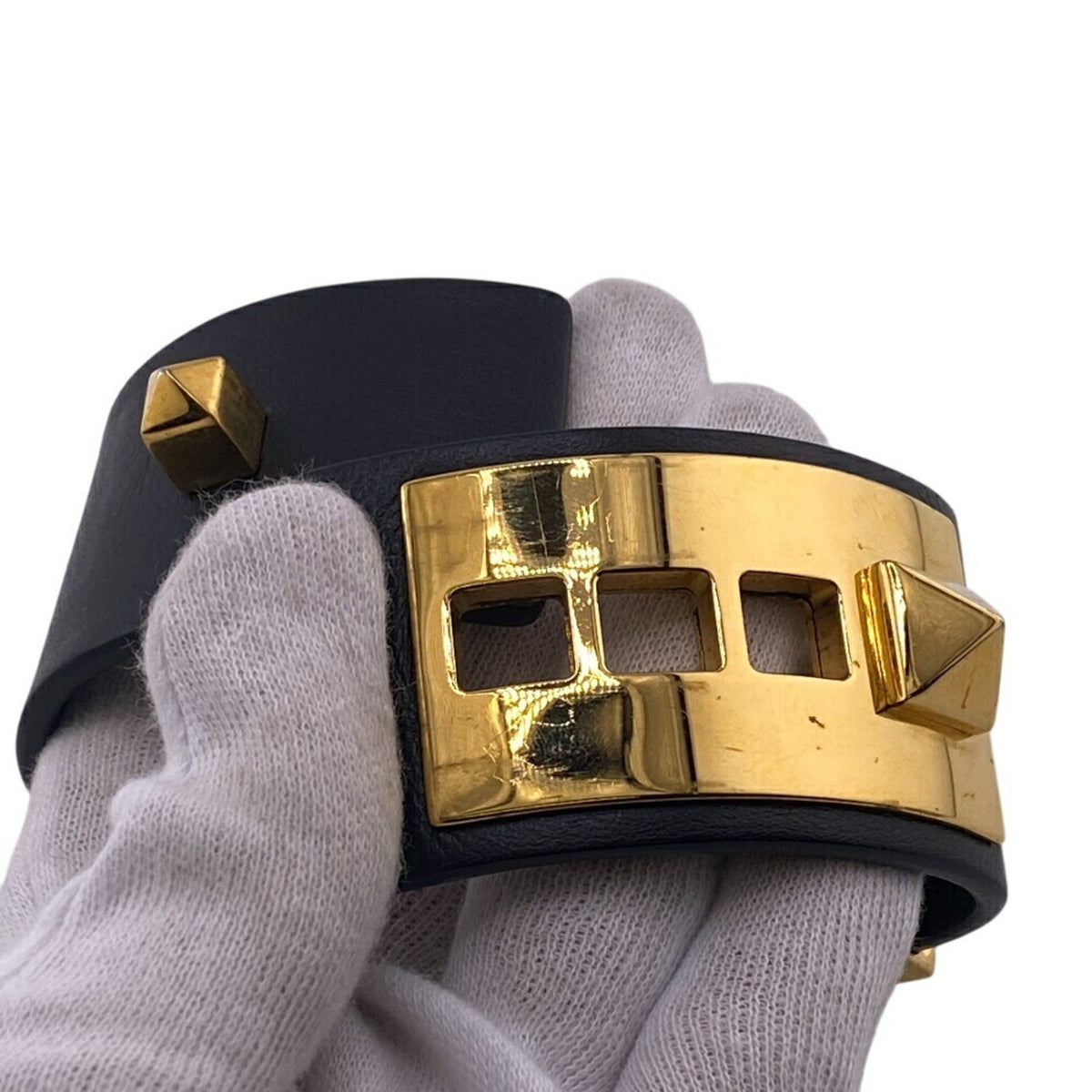 Bracelet Gold and Leather