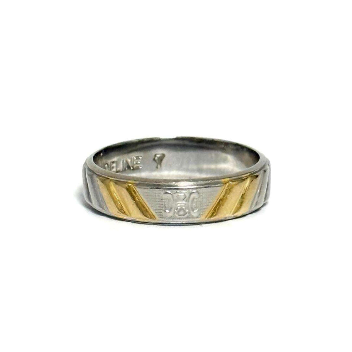 Triomphe Band Ring Platinum and 18K Yellow Gold