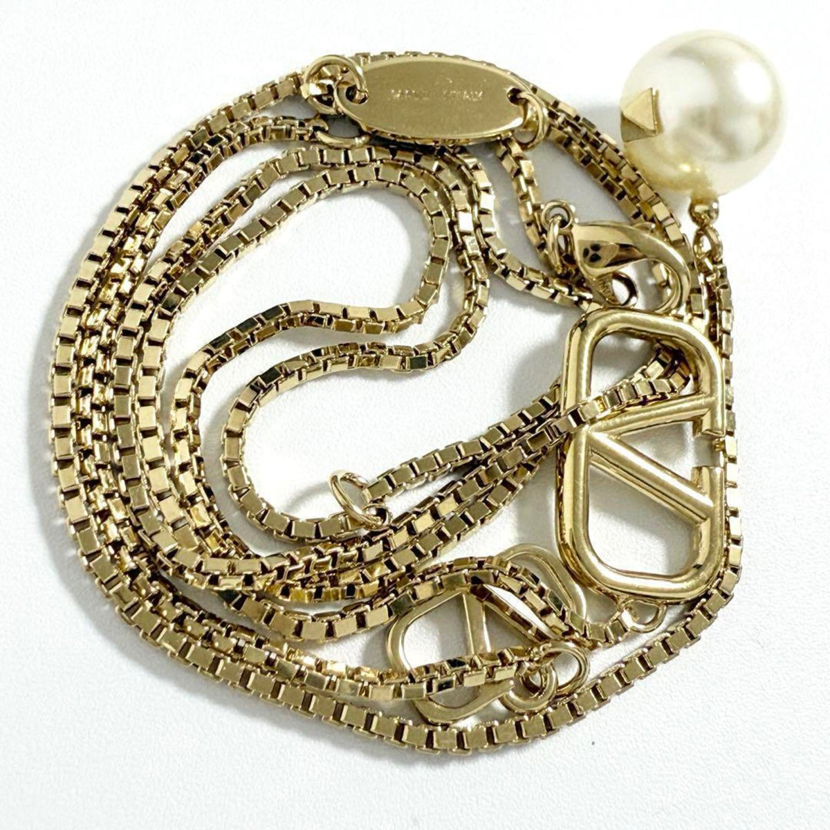 Pendant Necklace Artificial Pearl and Metal