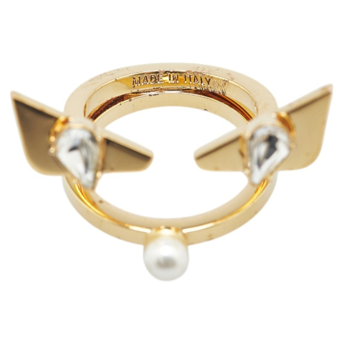 Band Ring Gold with Faux Pearls