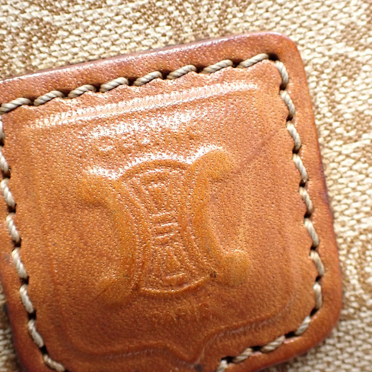 Vintage Saddle Flap Shoulder Bag Macadam Coated Canvas Small