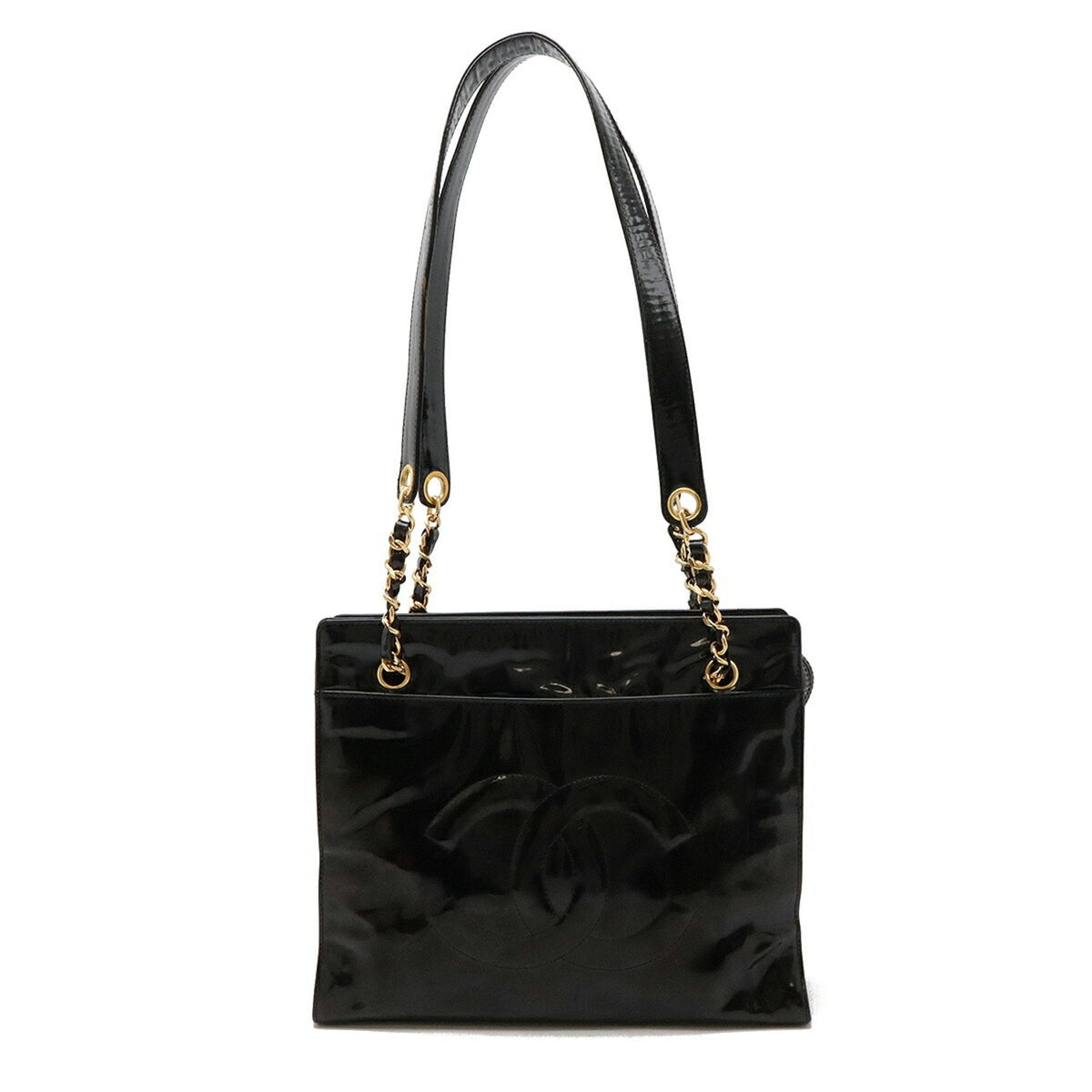 Vintage Timeless Chain Shoulder Bag Patent Medium