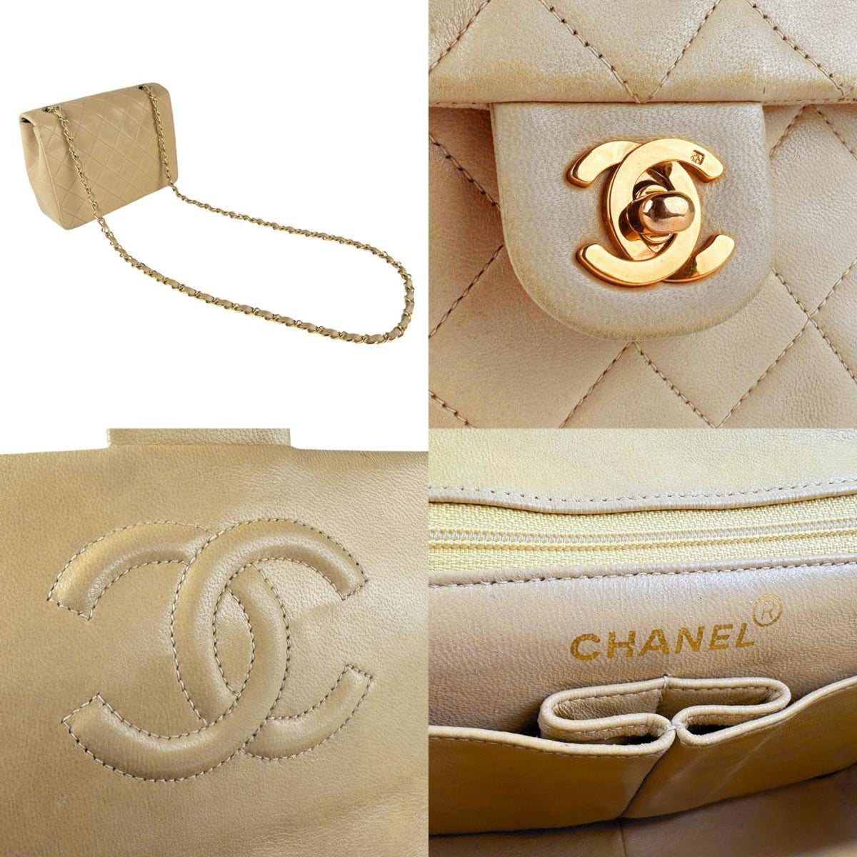 Vintage Square Classic Flap Bag Quilted Lambskin Small