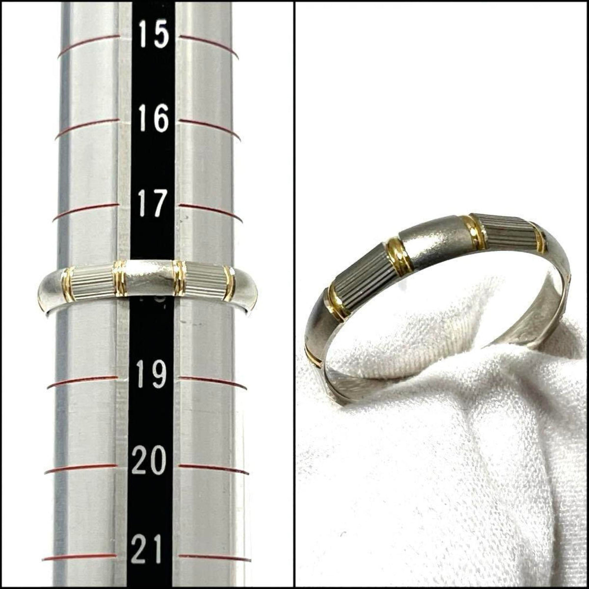 Band Ring Platinum and 18K Yellow Gold