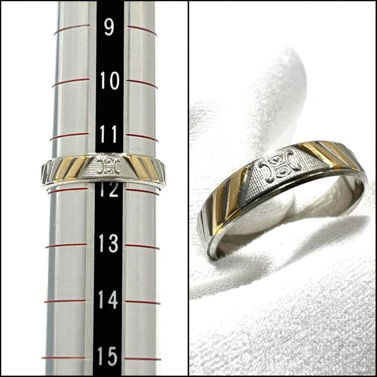 Band Ring Platinum and 18K Yellow Gold