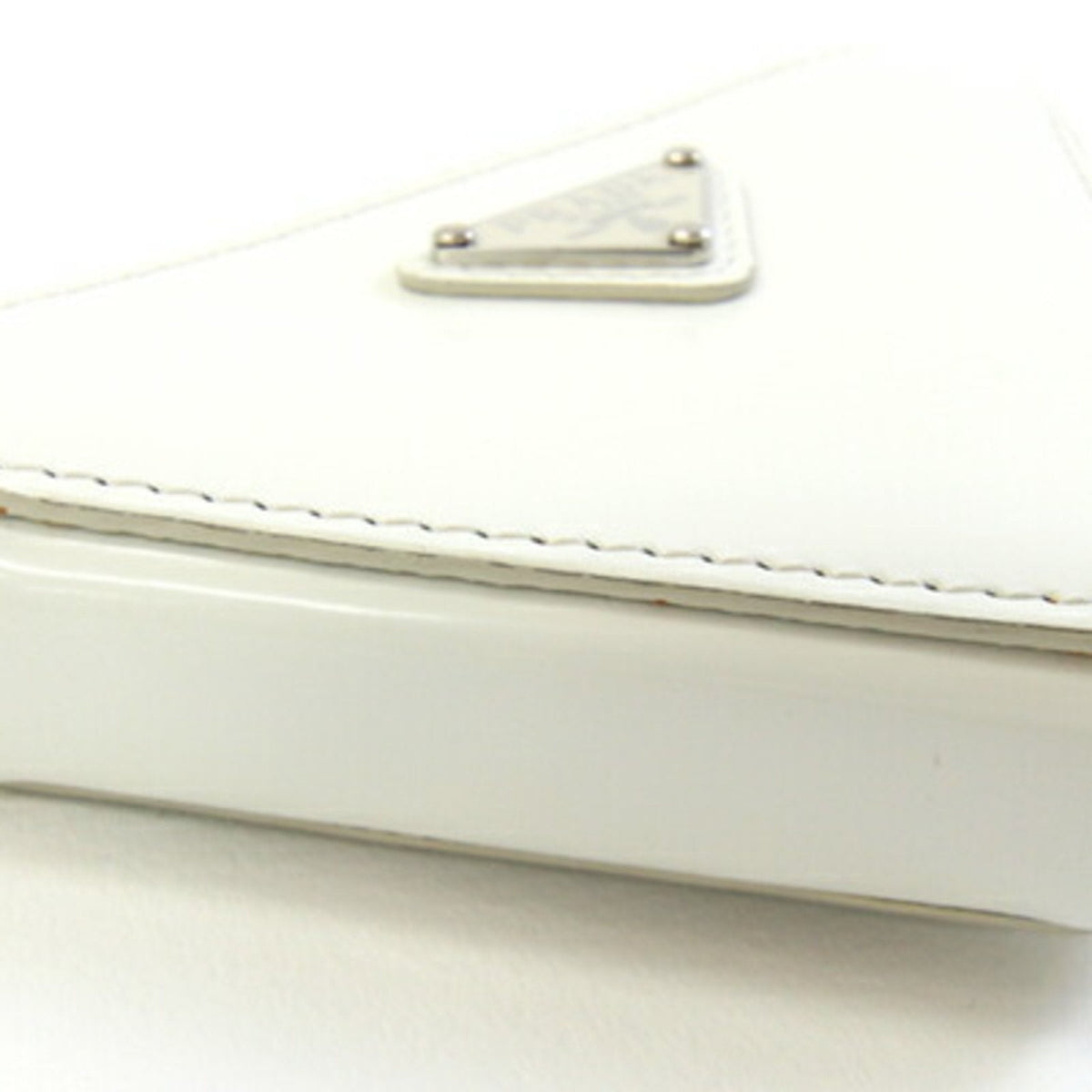 Charm White Leather Handbag Charm