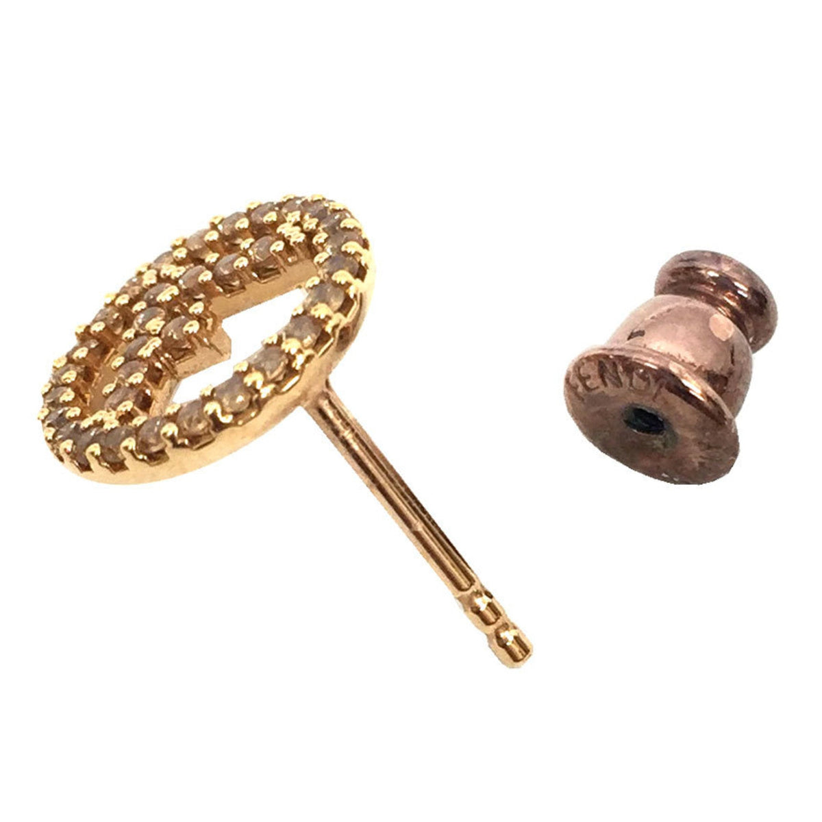 Rhinestone Earrings Bronze