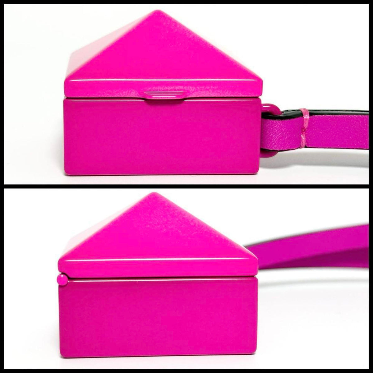 Charm Leather and Metal Rock Studs Mirror Handbag Charm
