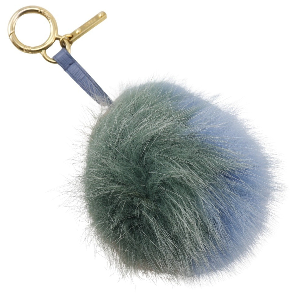 Pom Pom Charm Fur and Leather Blue Green Pink Handbag Charm