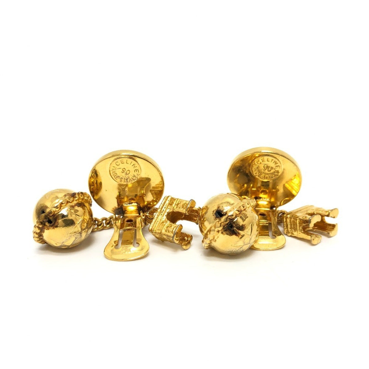 Earrings Pearl Gold-Tone Metal