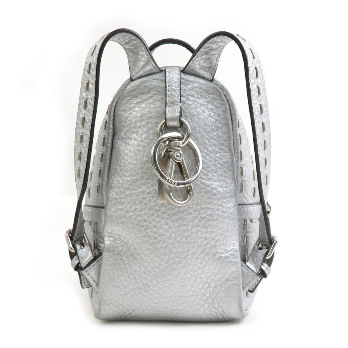 Charm Leather and Metal Silver Handbag Charm